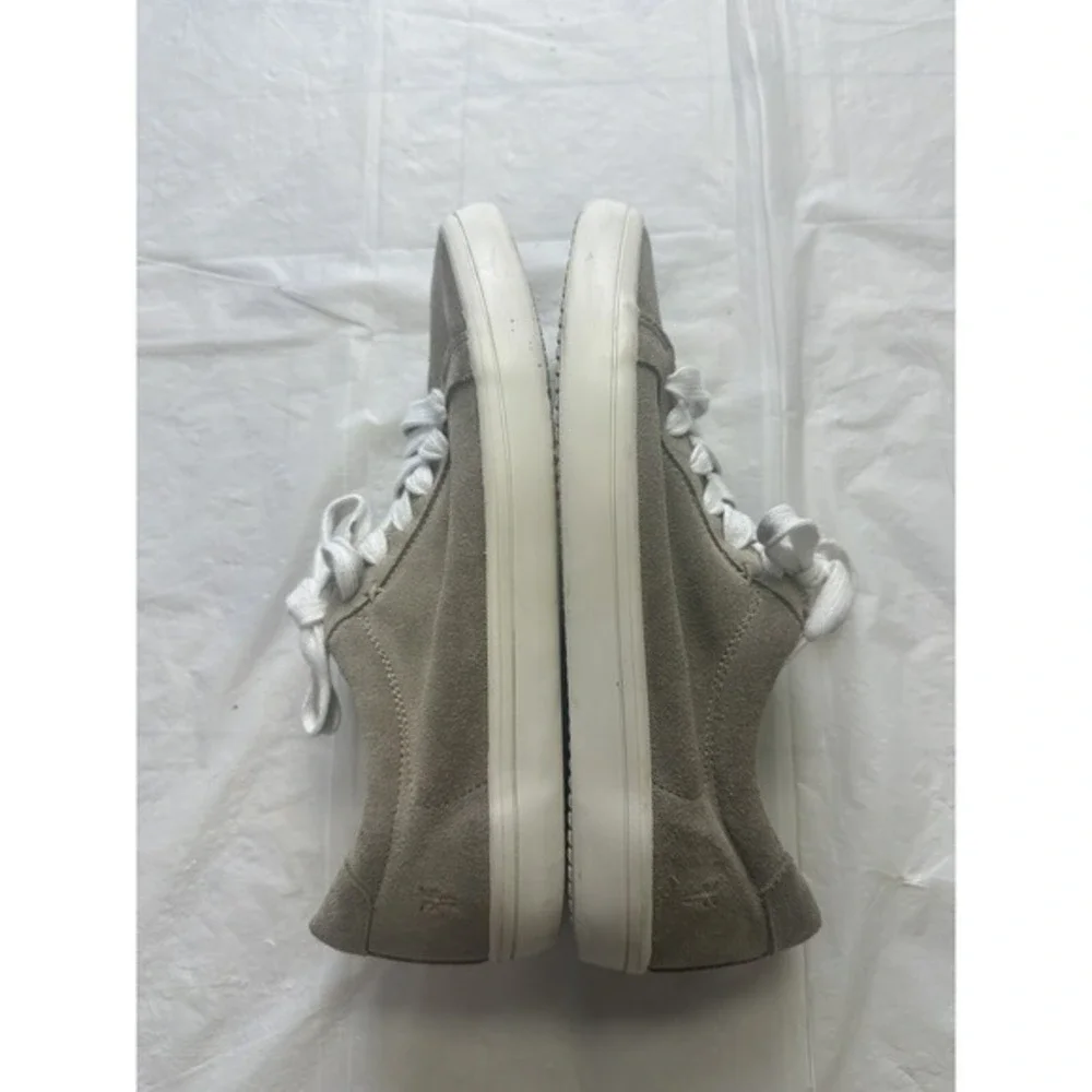 Frye Kerry Shoes Women's 9M Beige‎ White Suede Leather Lace Up Low Top Sneakers - Picture 3 of 9